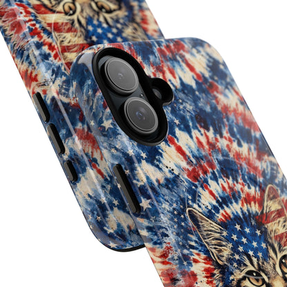 CAT RED WHITE & BLUE VINTAGE MAGNETIC PHONE CASE  - TLHG2004262