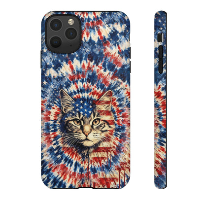 CAT RED WHITE & BLUE VINTAGE PHONE CASE  - TLHG2004262