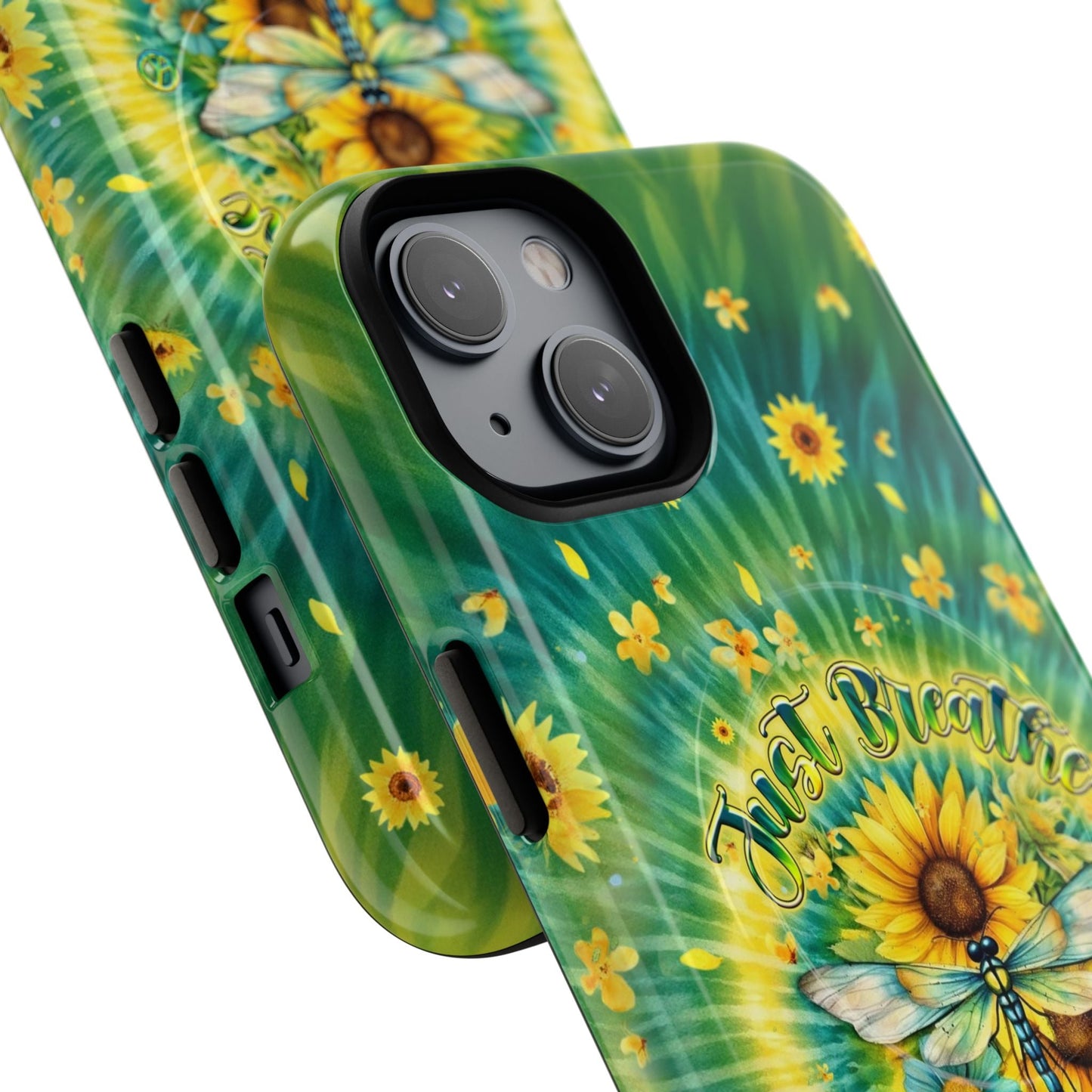 JUST BREATHE DRAGONFLY FLORAL MAGNETIC PHONE CASE  - TLHG1304263