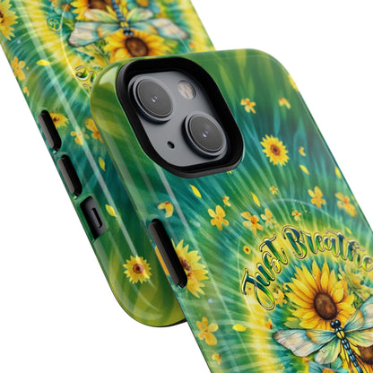 JUST BREATHE DRAGONFLY FLORAL MAGNETIC PHONE CASE  - TLHG1304263
