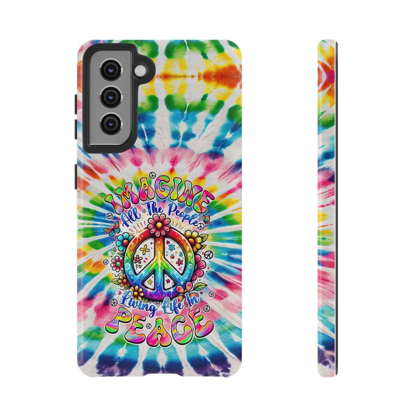 IMAGINE ALL THE PEOPLE LIVING LIFE IN PEACE TIE DYE PHONE CASE - TYQY1504253