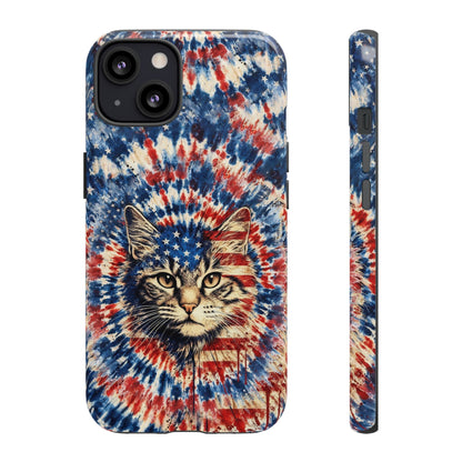 CAT RED WHITE & BLUE VINTAGE PHONE CASE  - TLHG2004262