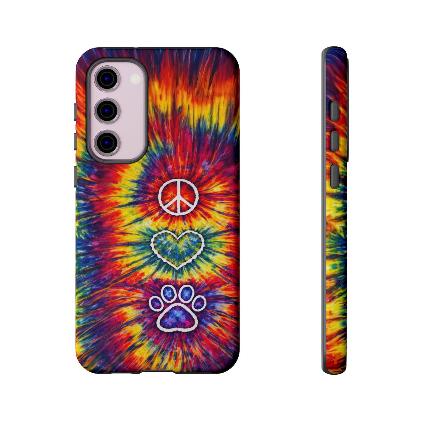 PEACE LOVE PAW PRINT COLORFUL PHONE CASE - TLNT1604262