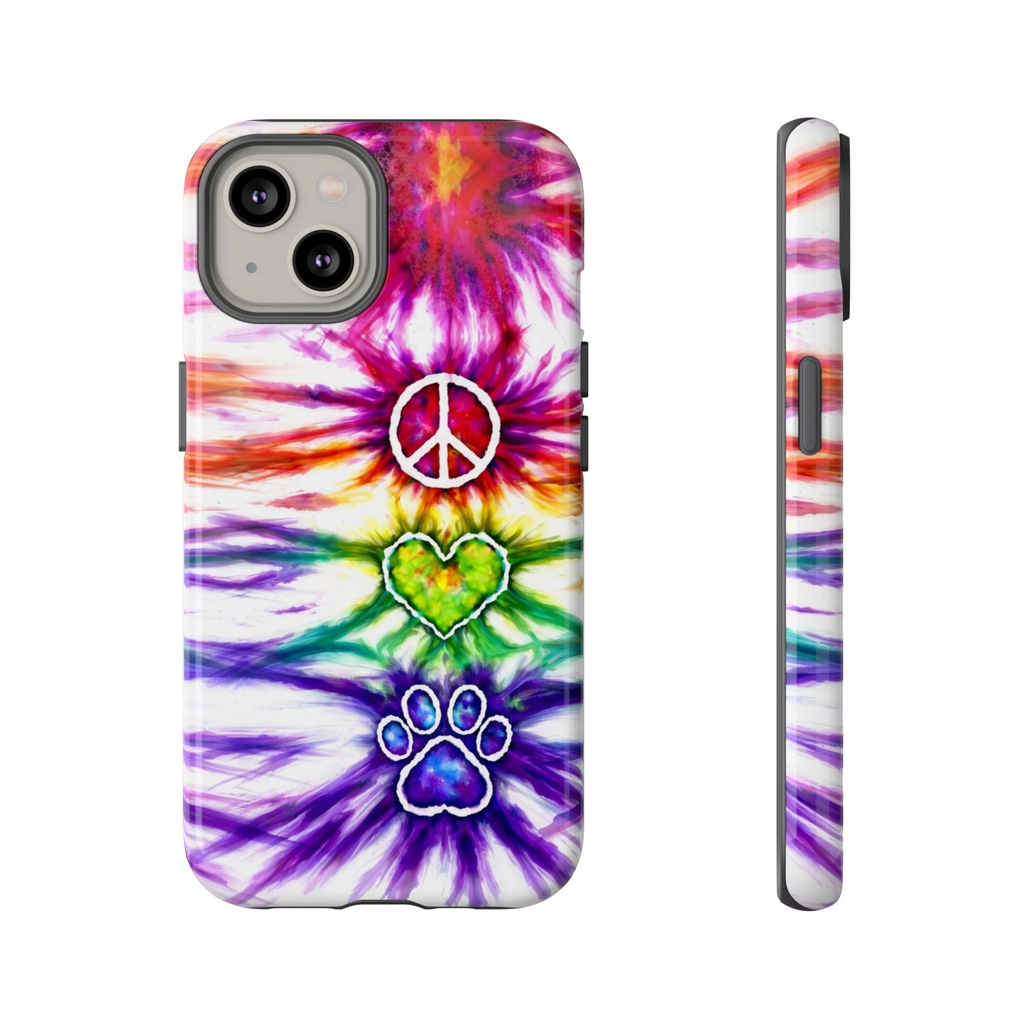 PEACE LOVE PAW PRINT SWIRL PHONE CASE - TLHG1304266