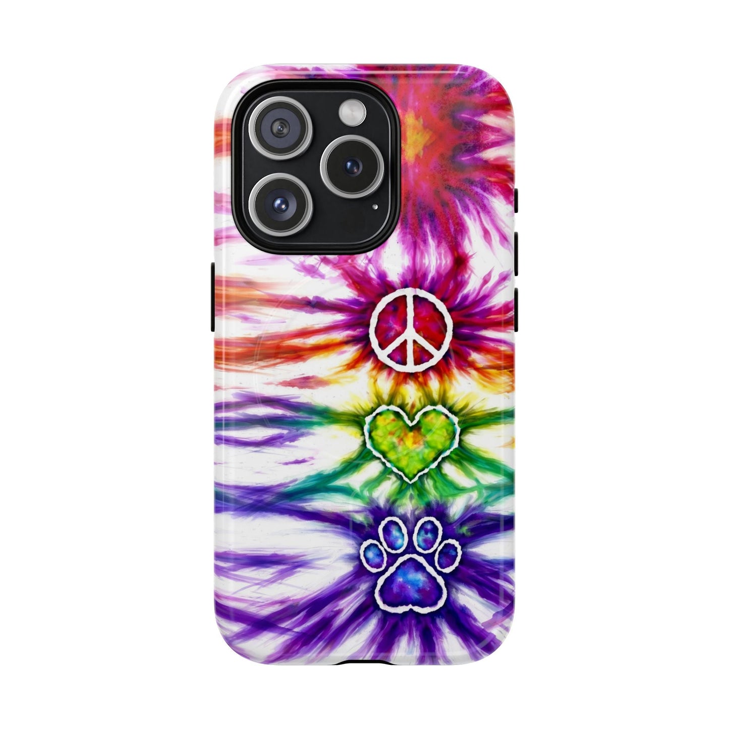 PEACE LOVE PAW PRINT MAGNETIC PHONE CASE - TLHG1304266