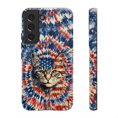 CAT RED WHITE & BLUE VINTAGE PHONE CASE  - TLHG2004262