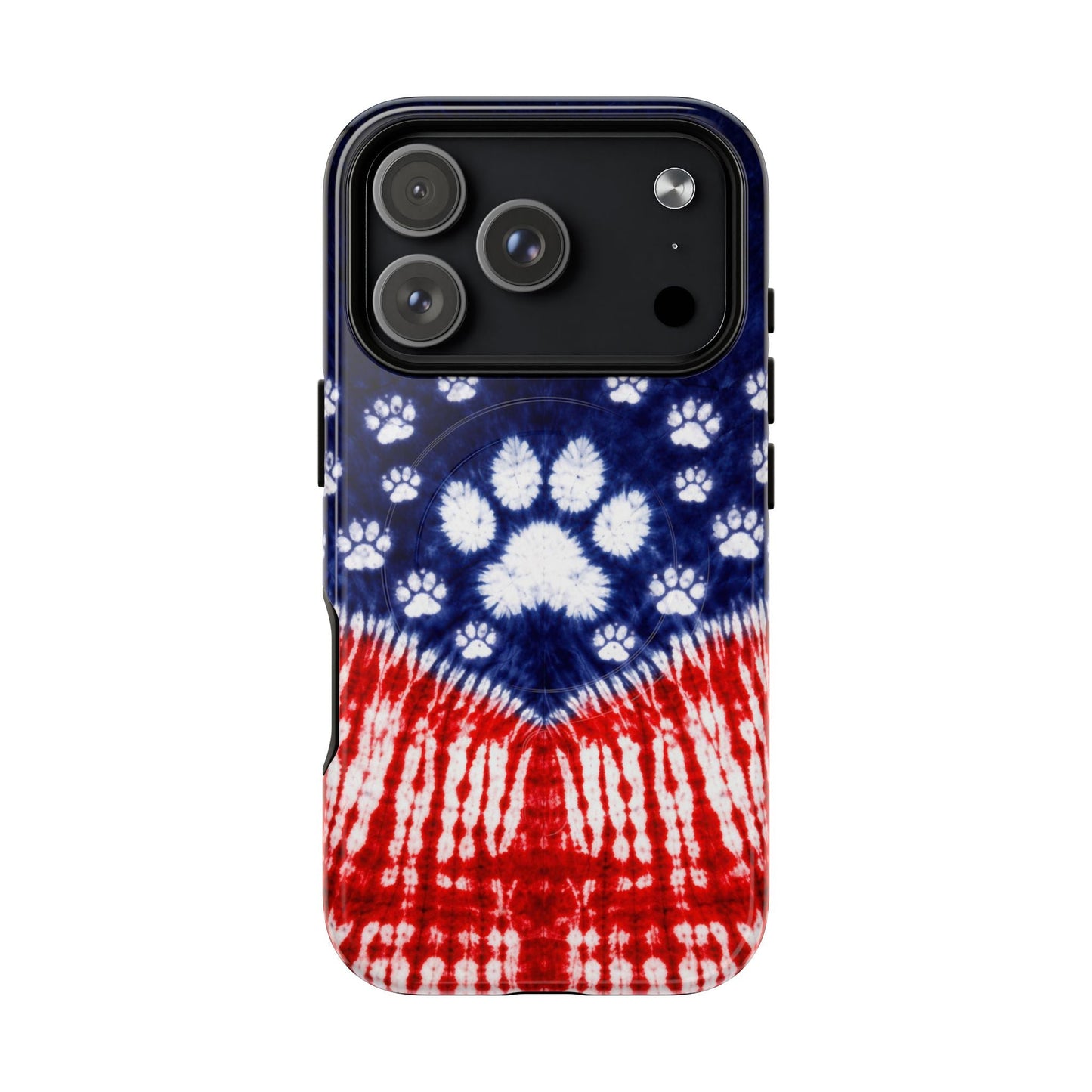 PAW PRINT RED WHITE & BLUE MAGNETIC PHONE CASE - TLTW1604262