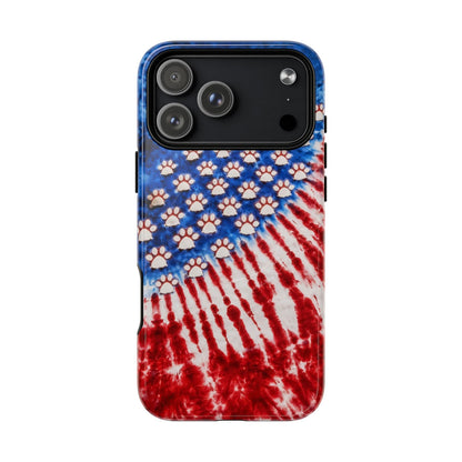 PAW PRINT RED WHITE & BLUE MAGNETIC PHONE CASE - TLHG1704262