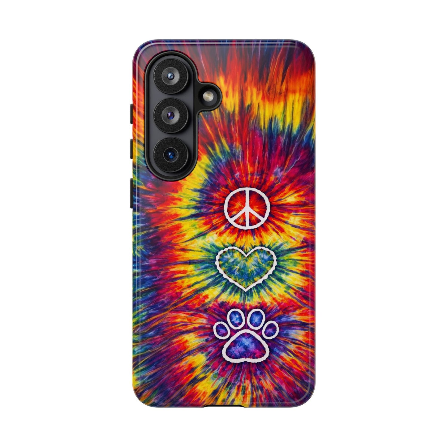 PEACE LOVE PAW PRINT COLORFUL PHONE CASE - TLNT1604262