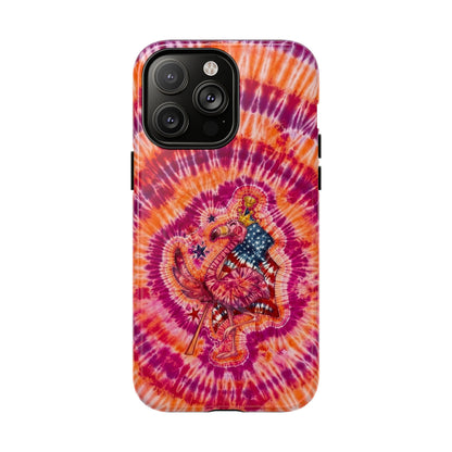 RED WHITE & BLUE FLAMINGO SWIRL MAGNETIC PHONE CASE  - TLNO0405262