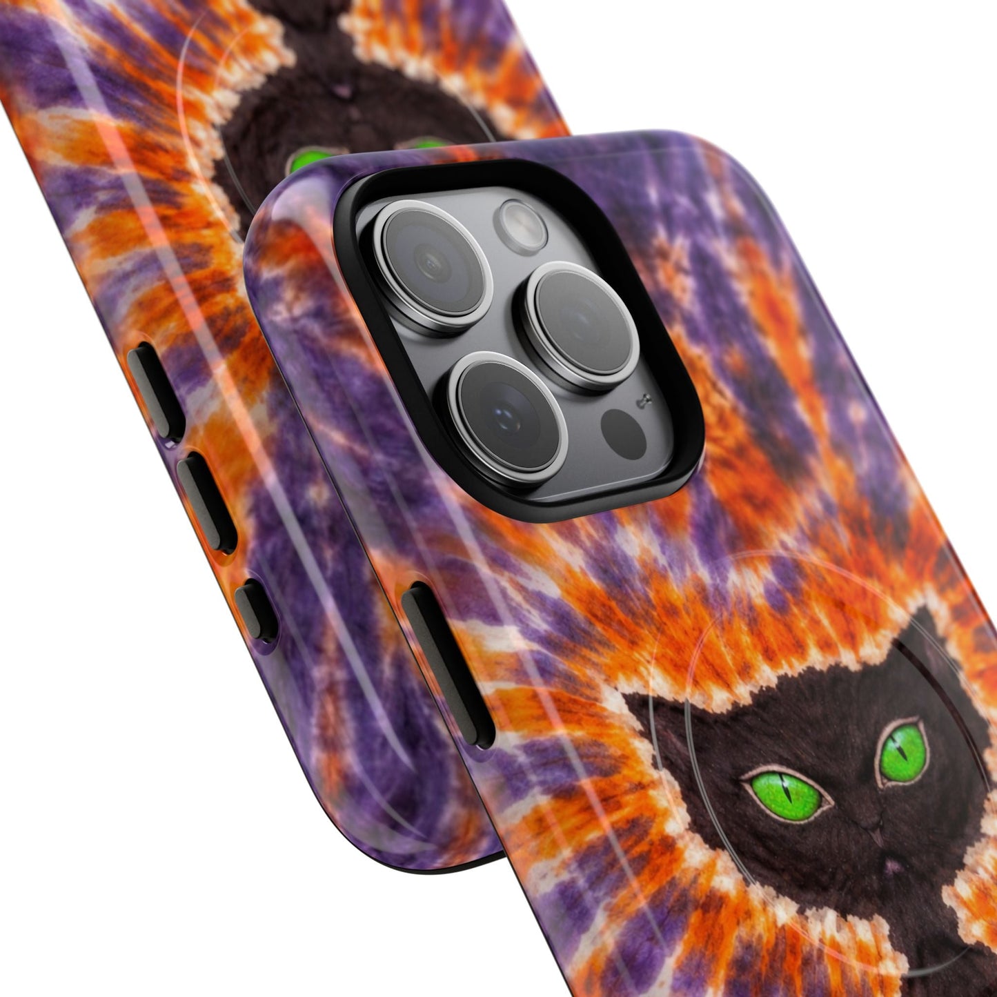 BLACK CAT PURPLE & ORANGE MAGNETIC  PHONE CASE  - TLHN2404264