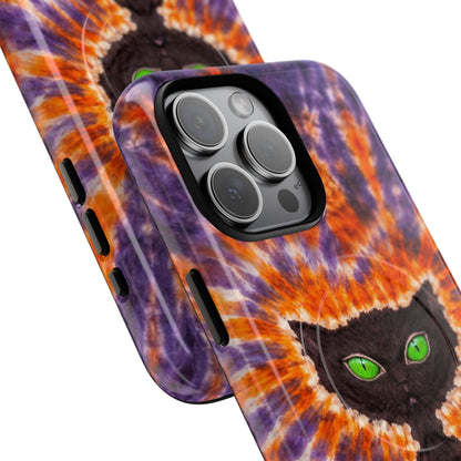 BLACK CAT PURPLE & ORANGE MAGNETIC  PHONE CASE  - TLHN2404264