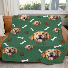 Load image into Gallery viewer, Personalized Pet Dog Cat Photo And Name Custom Soft Blanket
