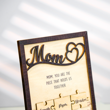 Load image into Gallery viewer, Mother&#39;s Day Personalized Mom Puzzle Sign
