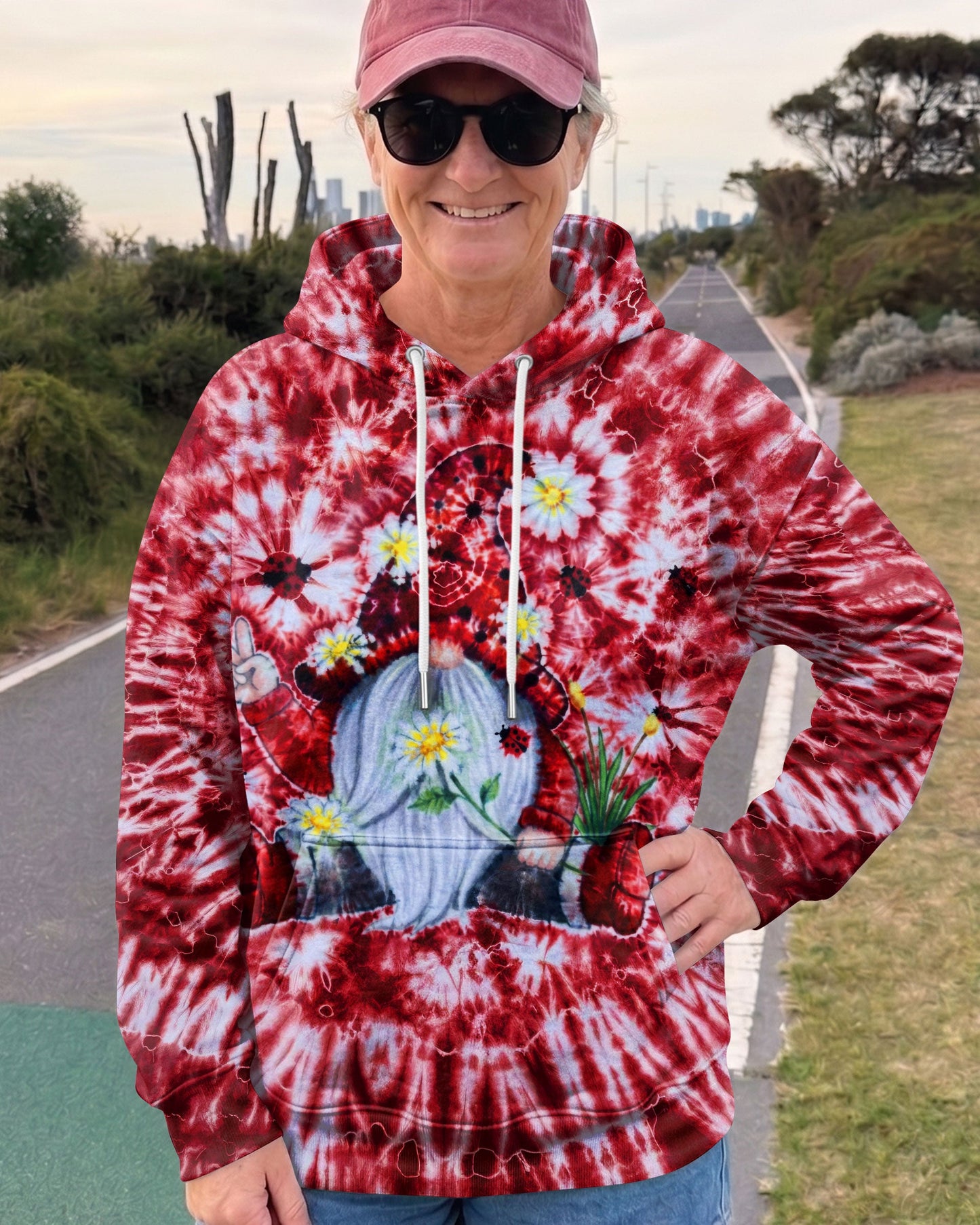 GROOVY GNOME RED BURST ALL OVER PRINT - TLTW2105262