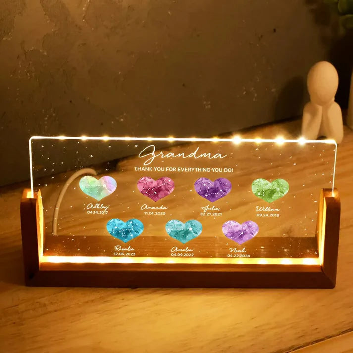 Birthstone Constellations Custom Acrylic LED Night Light, Gift For Grandma, Mother's Day Gift