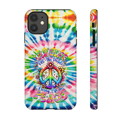 IMAGINE ALL THE PEOPLE LIVING LIFE IN PEACE TIE DYE PHONE CASE - TYQY1504253