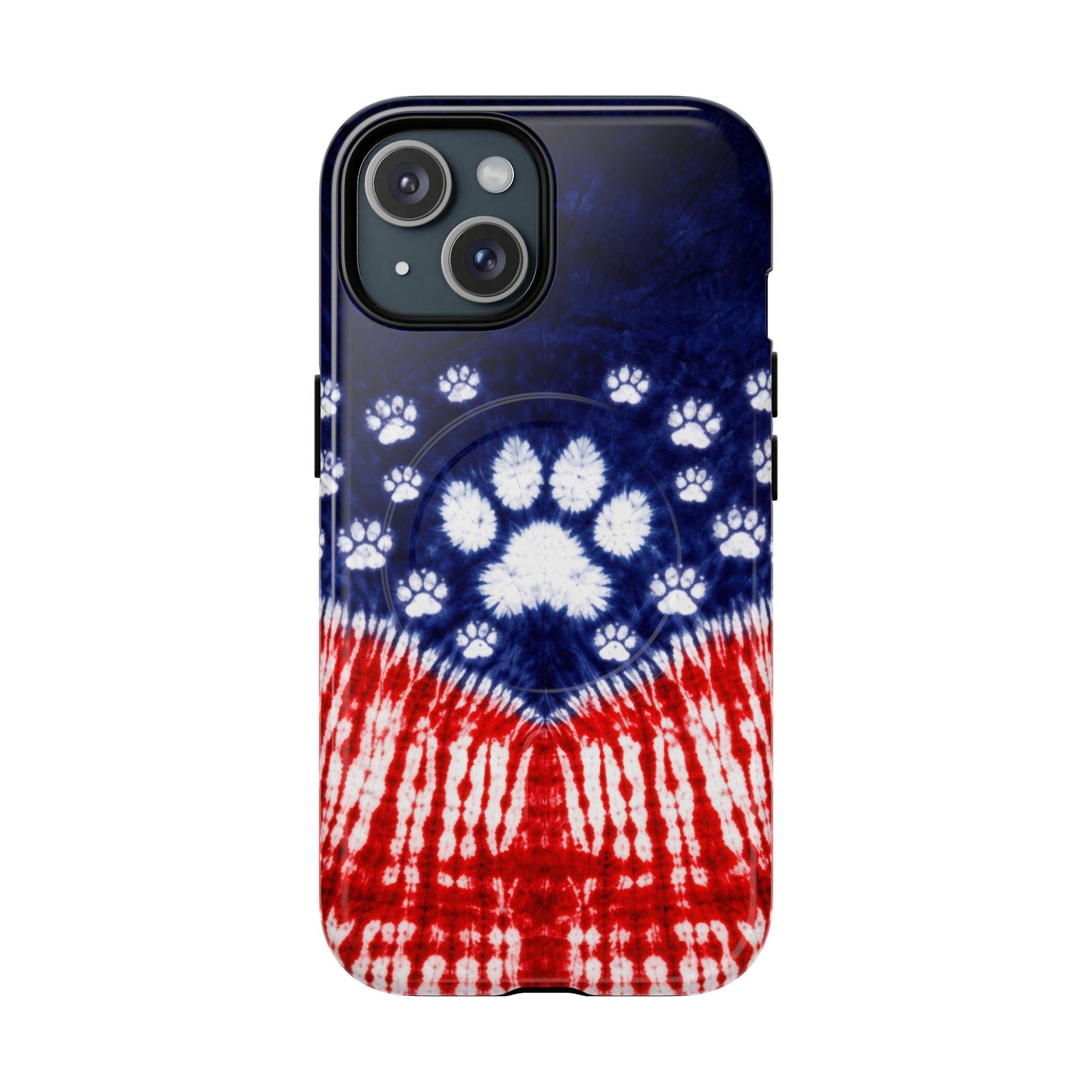 PAW PRINT RED WHITE & BLUE MAGNETIC PHONE CASE - TLTW1604262