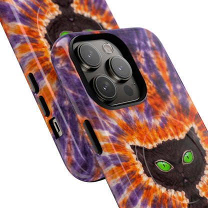 BLACK CAT PURPLE & ORANGE MAGNETIC  PHONE CASE  - TLHN2404264