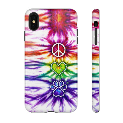 PEACE LOVE PAW PRINT SWIRL PHONE CASE - TLHG1304266