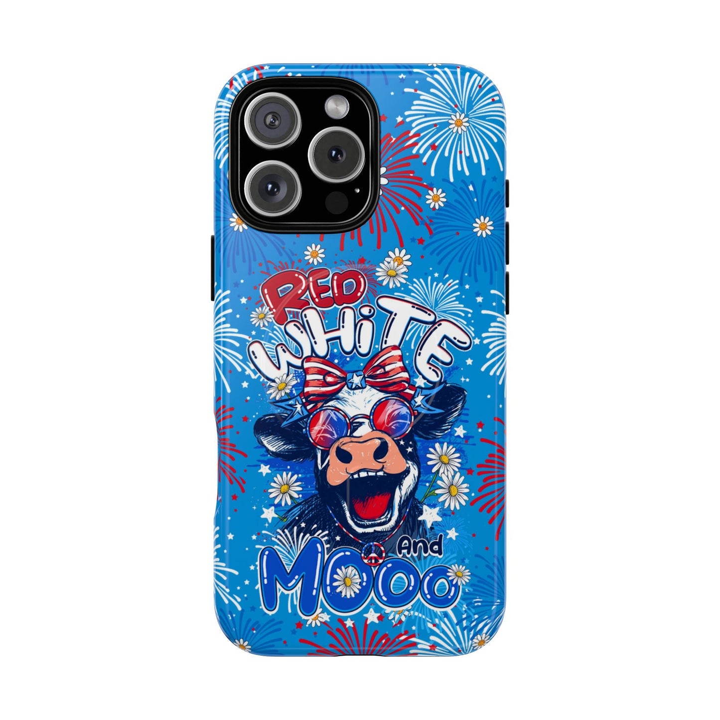 RED WHITE AND MOOO COW MAGNETIC PHONE CASE  - TY1306262