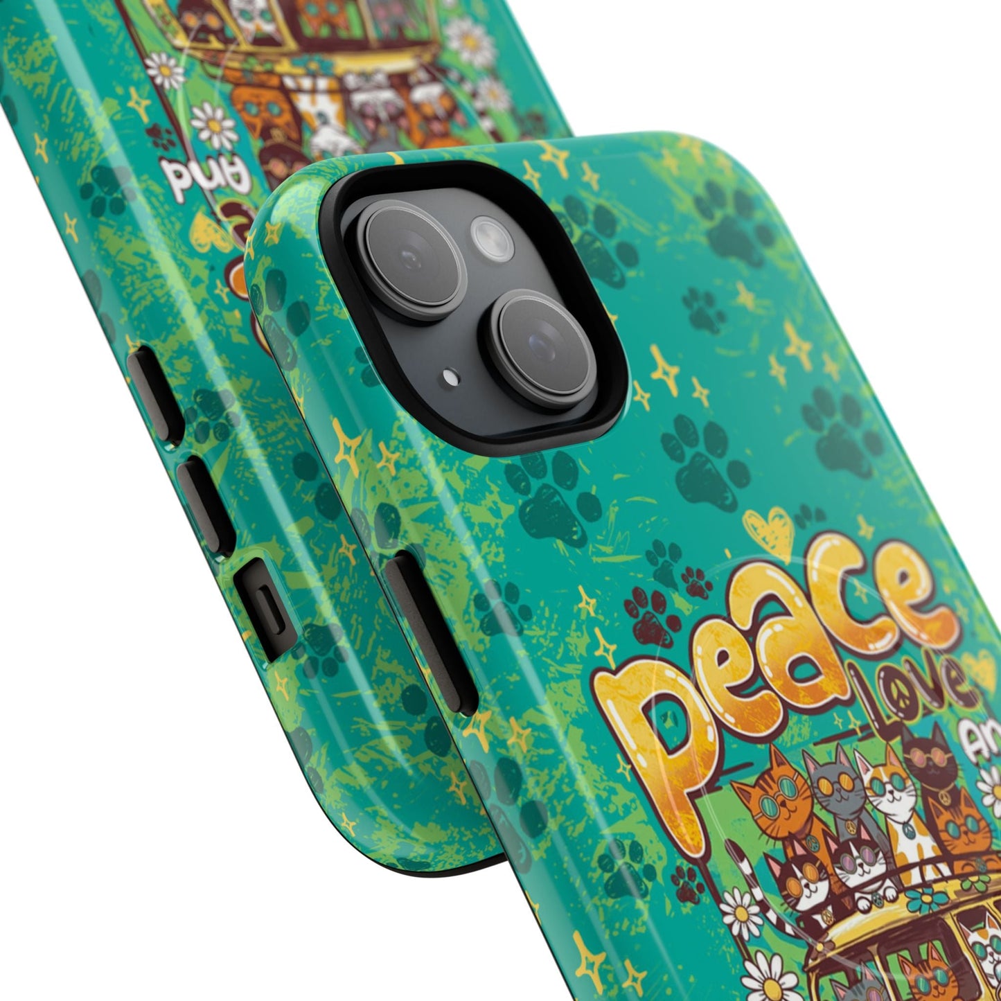 PEACE LOVE AND MEOW CATS MAGNETIC PHONE CASE - TY0707263