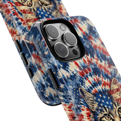 CAT RED WHITE & BLUE VINTAGE MAGNETIC PHONE CASE  - TLHG2004262