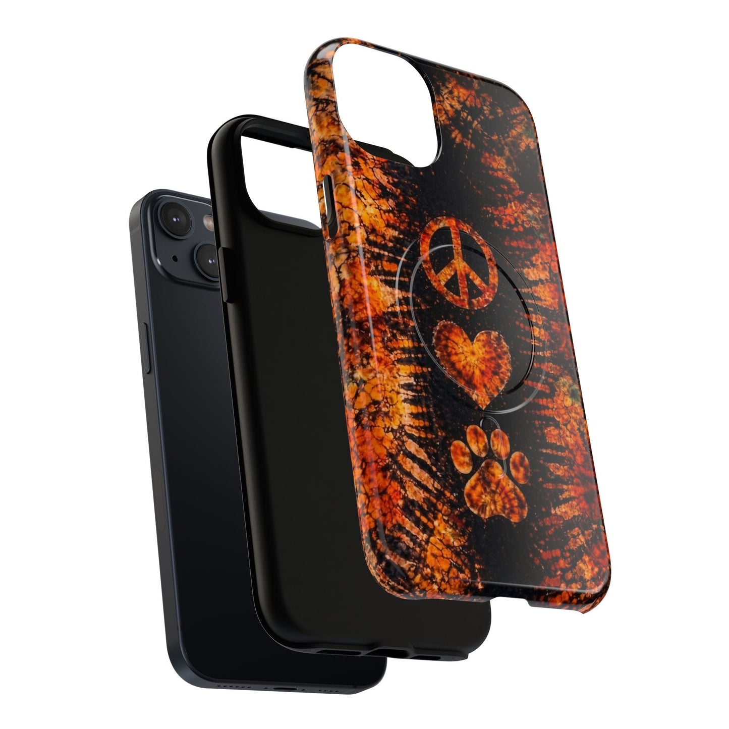 PEACE LOVE PAW PRINT VINTAGE MAGNETIC  PHONE CASE  - TLHN2204264