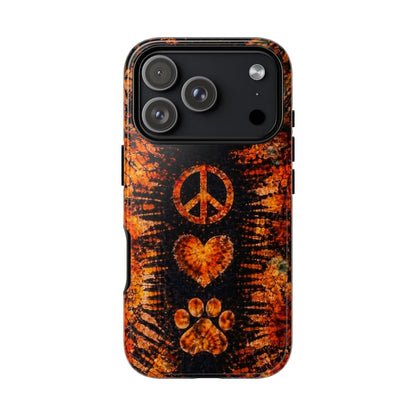 PEACE LOVE PAW PRINT VINTAGE  PHONE CASE  - TLHN2204264