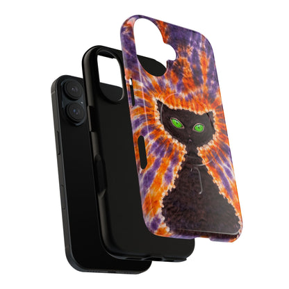 BLACK CAT PURPLE & ORANGE MAGNETIC  PHONE CASE  - TLHN2404264