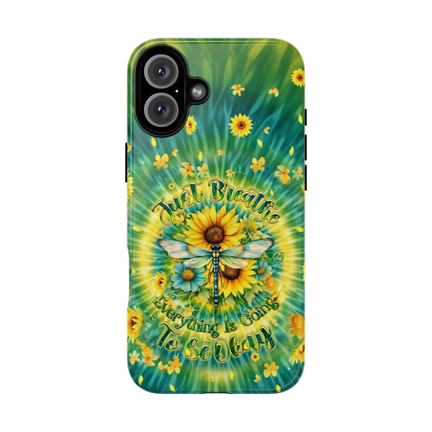 JUST BREATHE DRAGONFLY FLORAL SWIRL PHONE CASE  - TLHG1304263