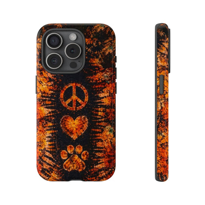 PEACE LOVE PAW PRINT VINTAGE  PHONE CASE  - TLHN2204264