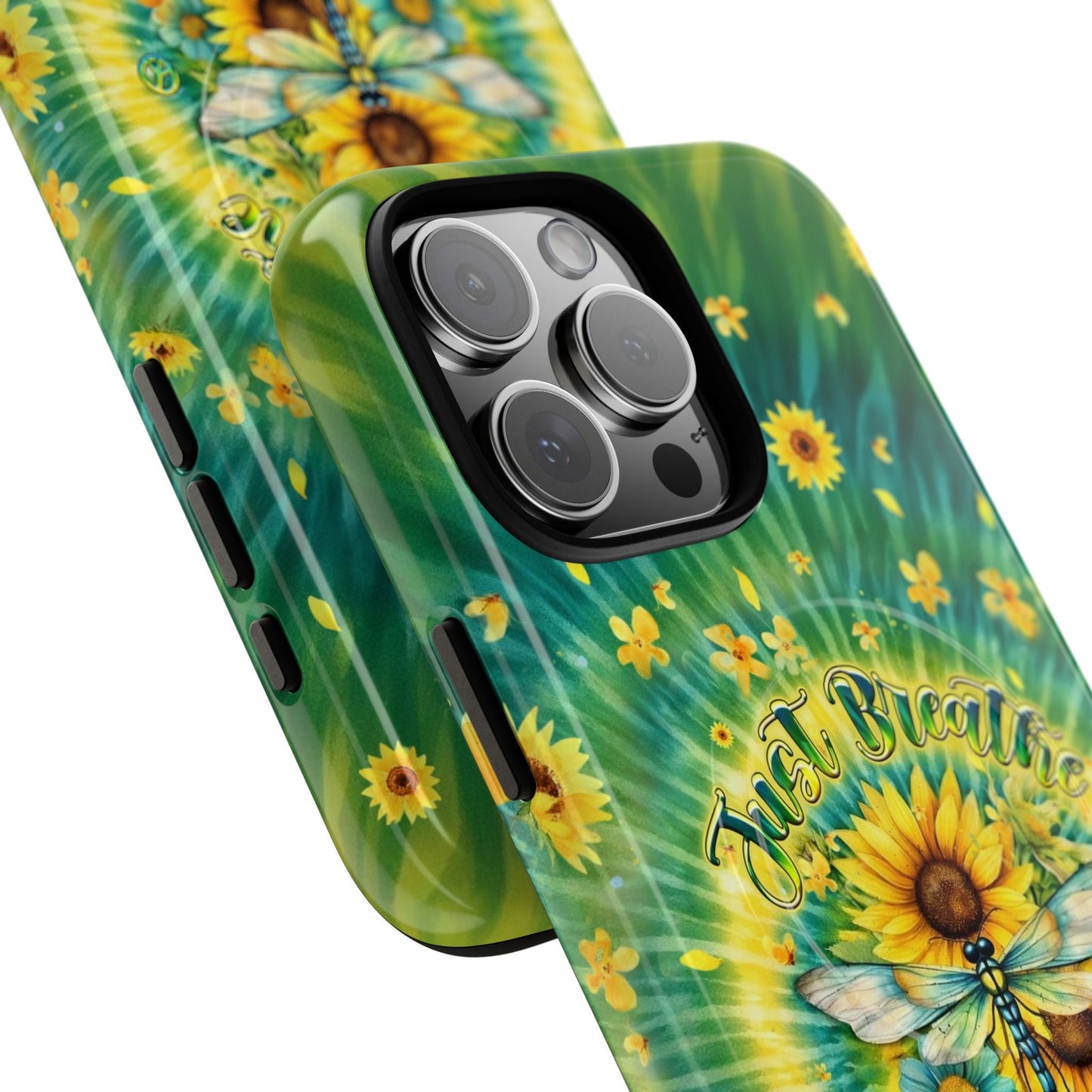 JUST BREATHE DRAGONFLY FLORAL MAGNETIC PHONE CASE  - TLHG1304263