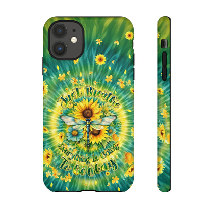 JUST BREATHE DRAGONFLY FLORAL SWIRL PHONE CASE  - TLHG1304263