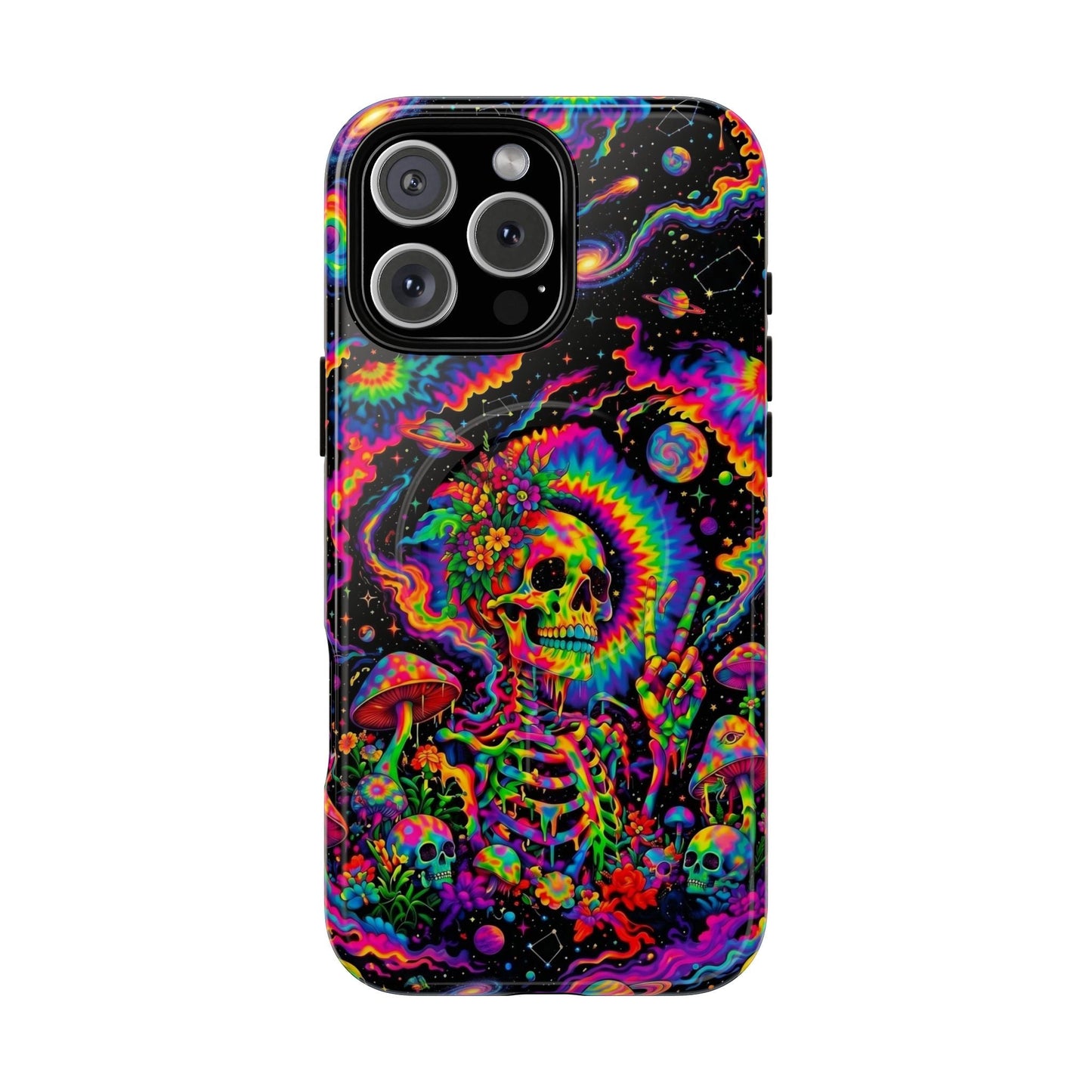 HIPPIE SKULL PSYCHEDELIC MAGNETIC PHONE CASE  - TLNO2904262