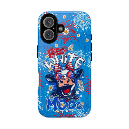 RED WHITE AND MOOO COW MAGNETIC PHONE CASE  - TY1306262
