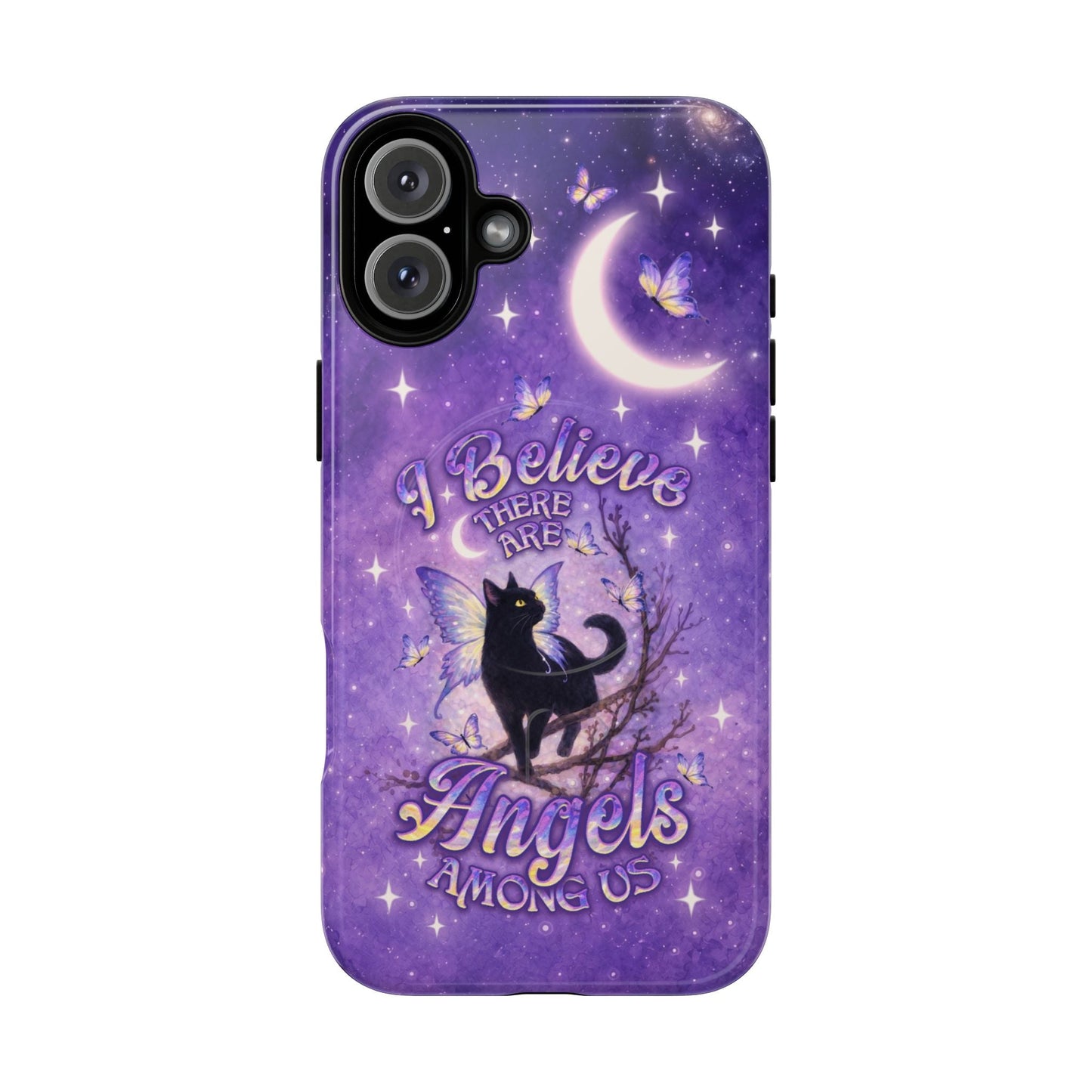 I BELIEVE THERE ARE ANGELS AMONG US BLACK CAT MAGNETIC PHONE CASE  - TLNO2605262