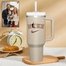 Load image into Gallery viewer, Mother&#39;s Day NKE Personalized Text 40oz Insulated Mug with Handle and Straw Stainless Steel Custom Travel Cup Gift for Family Friends Couples
