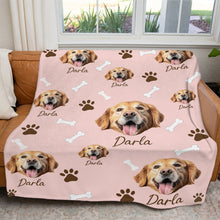Load image into Gallery viewer, Personalized Pet Dog Cat Photo And Name Custom Soft Blanket
