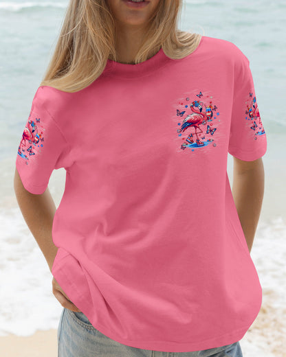 PRETTY IN PINK FLAMINGO STARS AND STRIPES ALL OVER PRINT - TLNT0104262