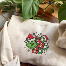 Load image into Gallery viewer, Embroidered G-r-i-n-c-h Ho Ho Ho Christmas Hoodie Sweatshirt T-Shirt
