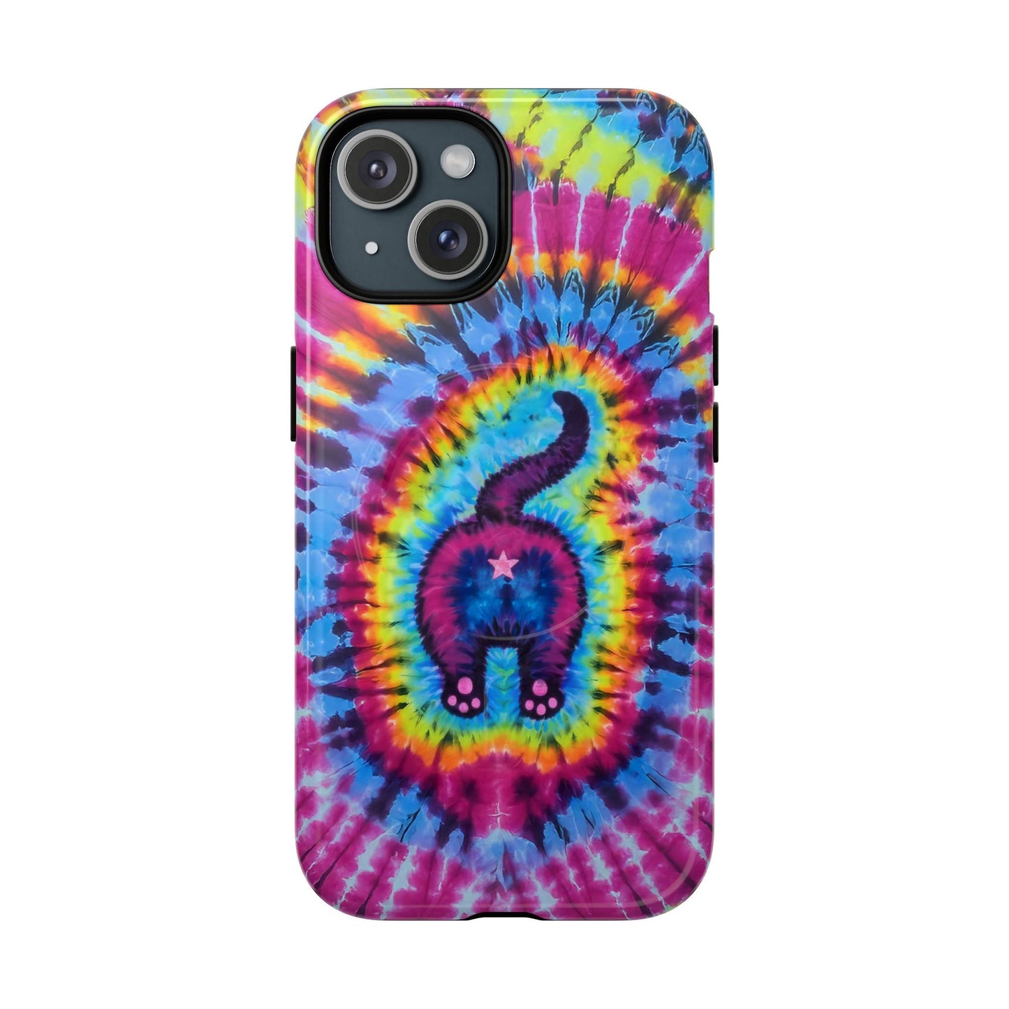 CAT COLORFUL SWIRL PATTERN MAGNETIC PHONE CASE - TLTW1404263