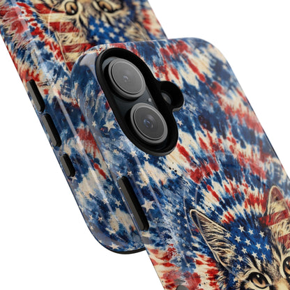 CAT RED WHITE & BLUE VINTAGE MAGNETIC PHONE CASE  - TLHG2004262