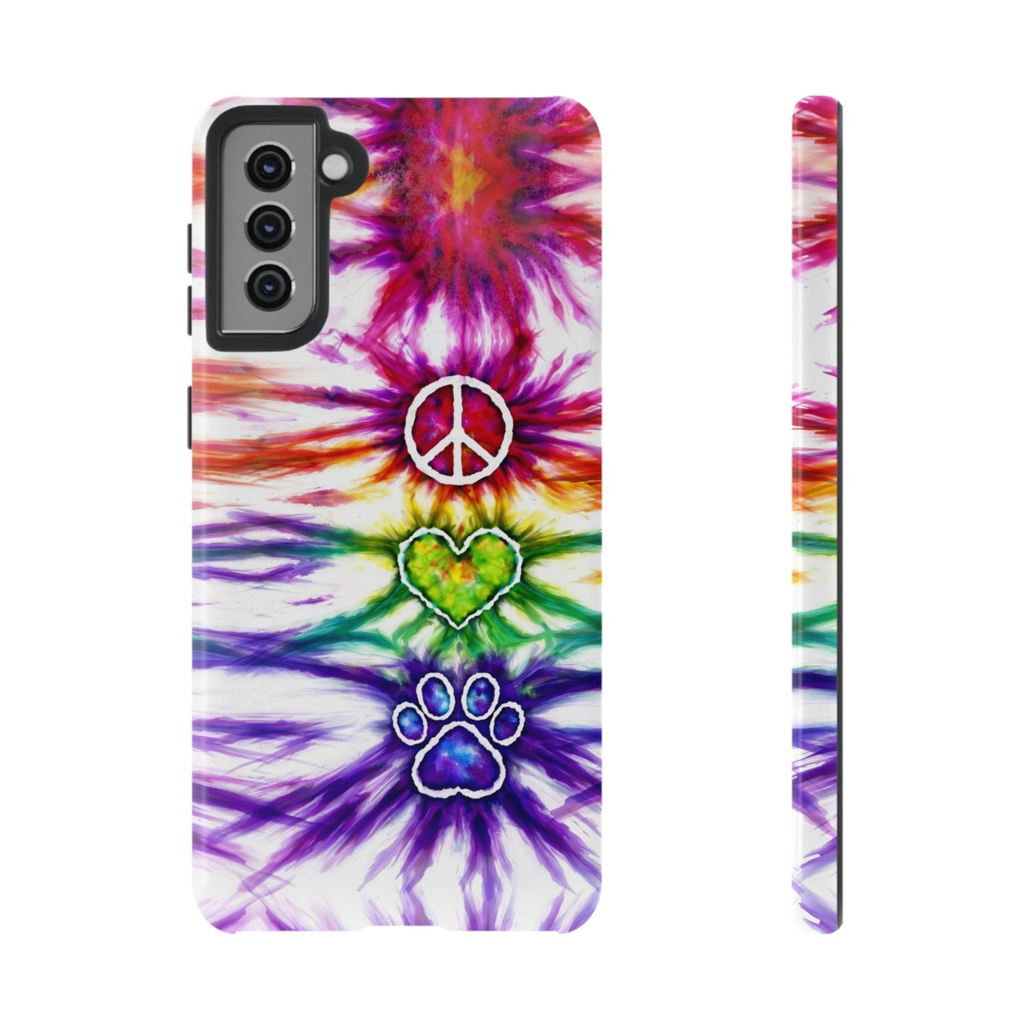 PEACE LOVE PAW PRINT SWIRL PHONE CASE - TLHG1304266