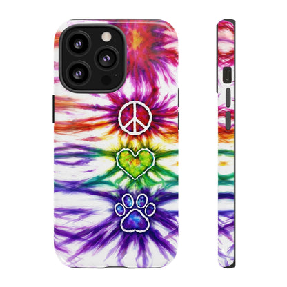 PEACE LOVE PAW PRINT SWIRL PHONE CASE - TLHG1304266