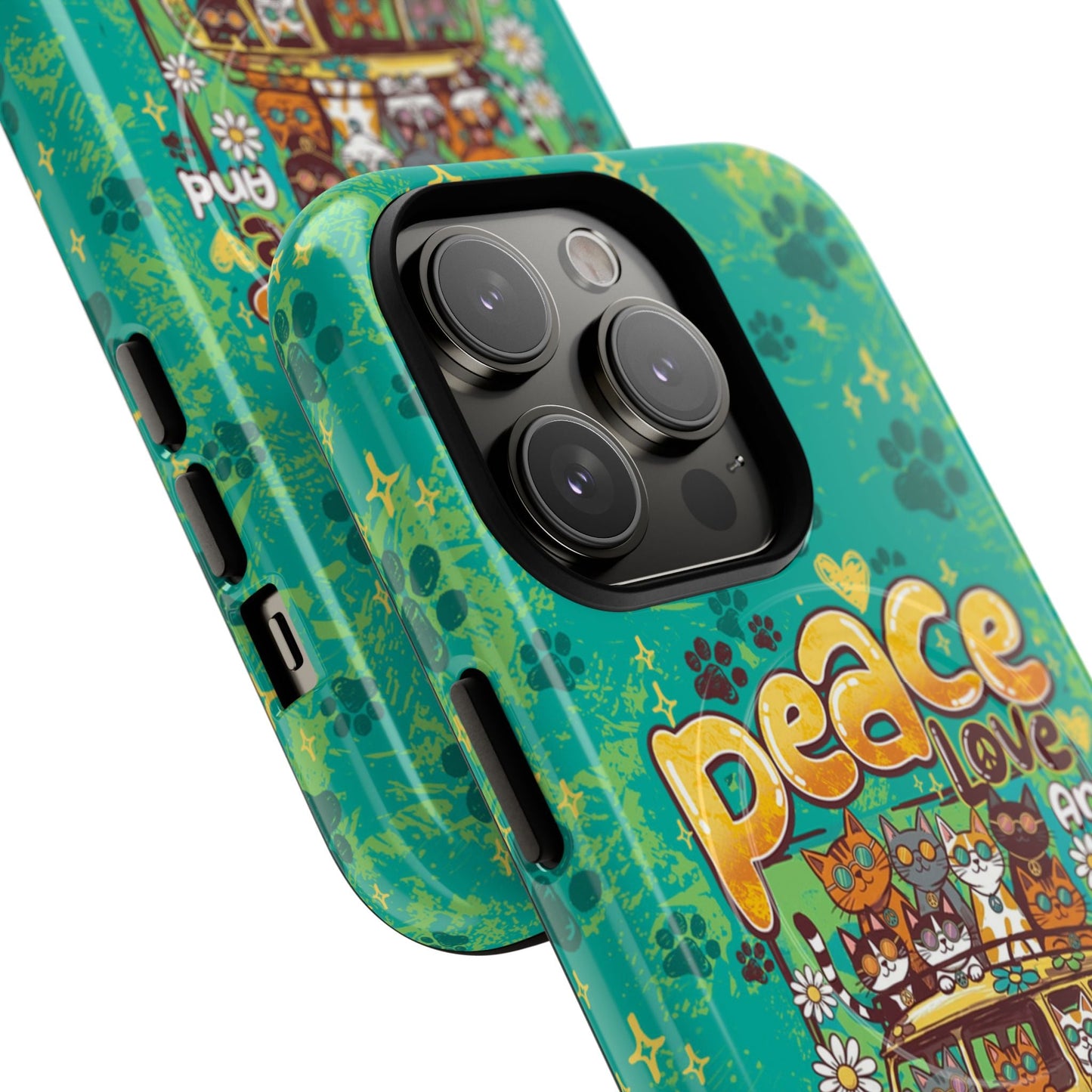 PEACE LOVE AND MEOW CATS MAGNETIC PHONE CASE - TY0707263