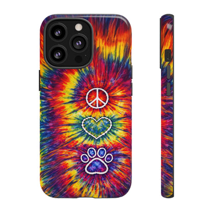 PEACE LOVE PAW PRINT COLORFUL PHONE CASE - TLNT1604262