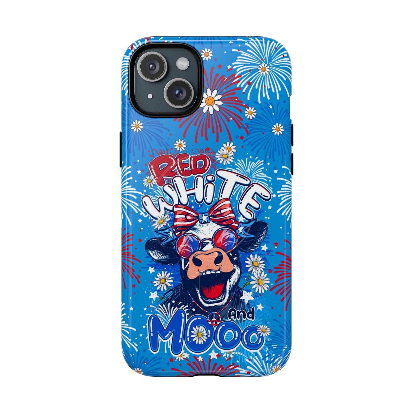 RED WHITE AND MOOO COW MAGNETIC PHONE CASE  - TY1306262