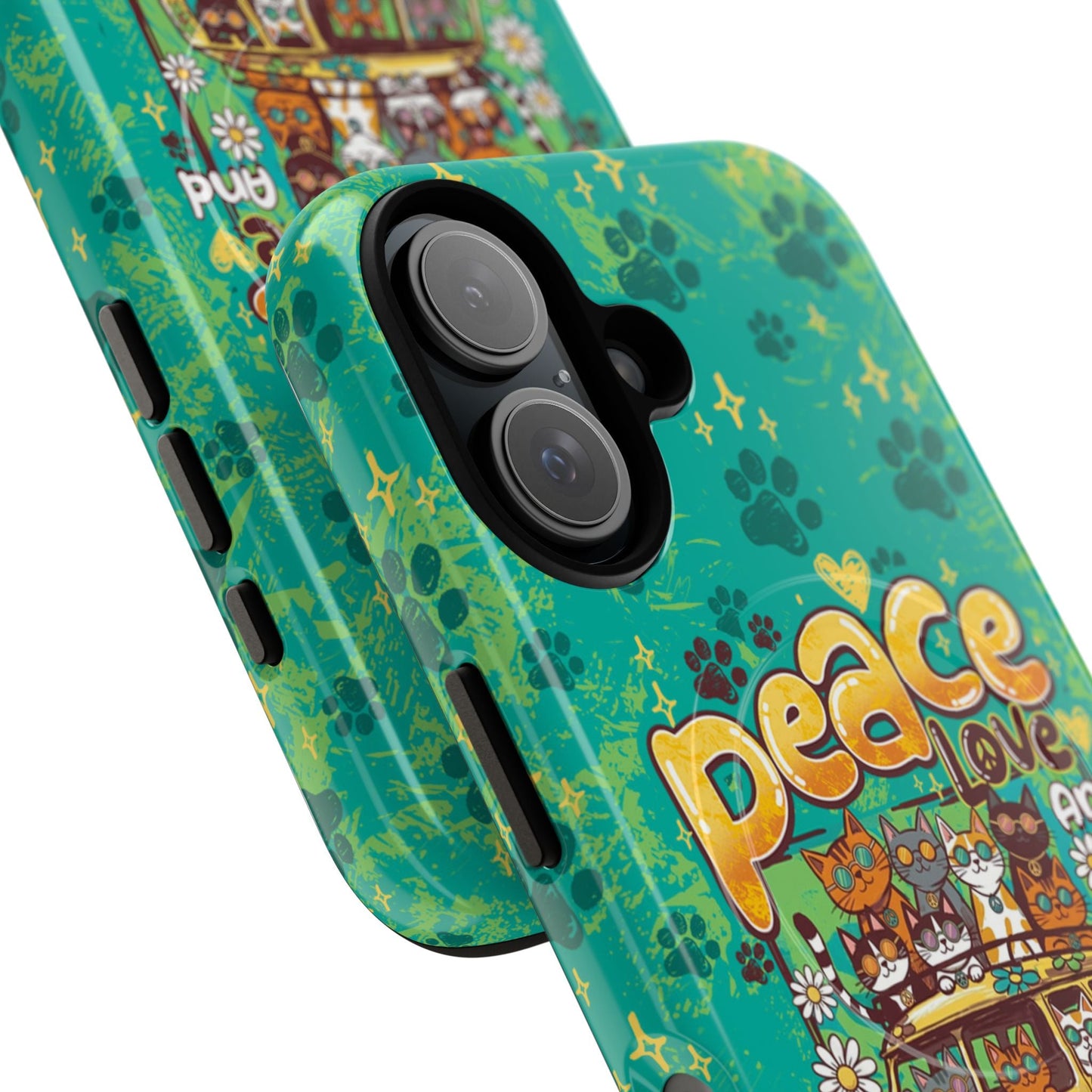 PEACE LOVE AND MEOW CATS MAGNETIC PHONE CASE - TY0707263