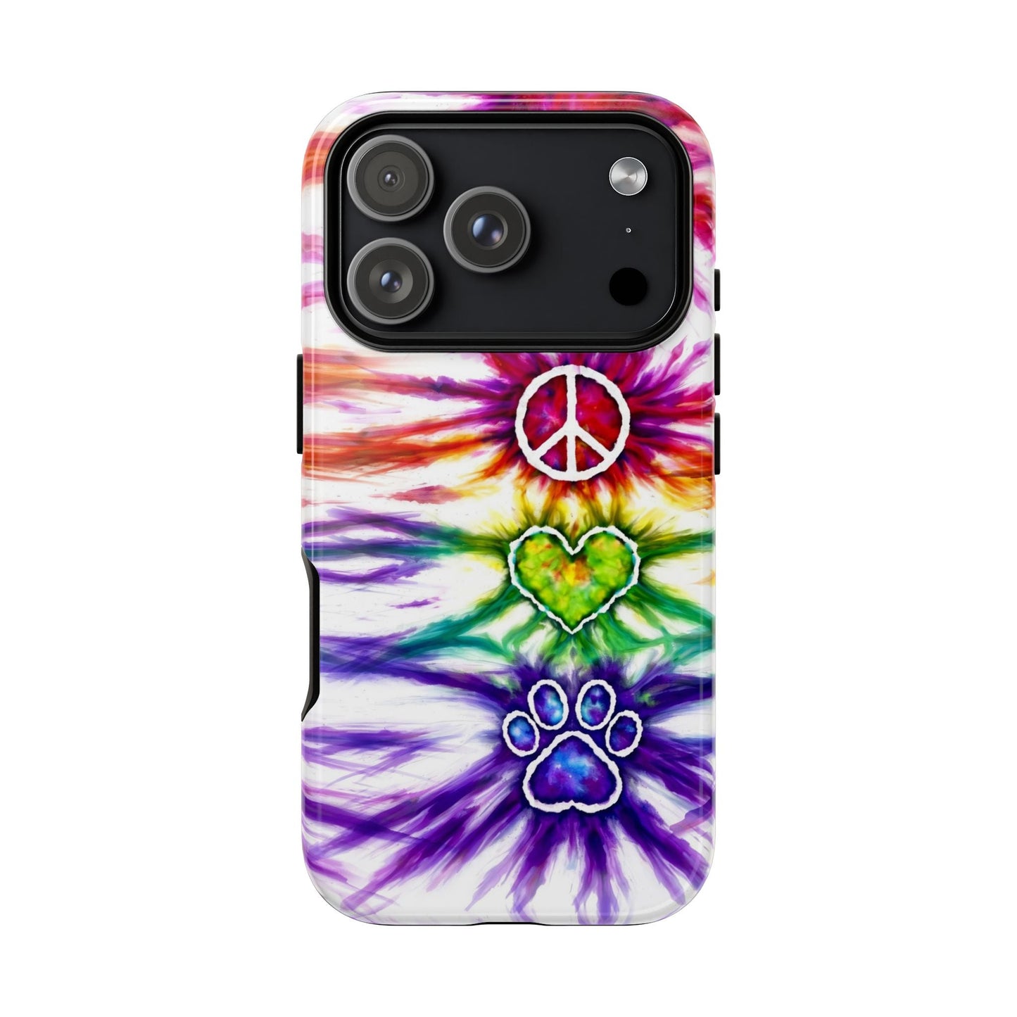 PEACE LOVE PAW PRINT SWIRL PHONE CASE - TLHG1304266